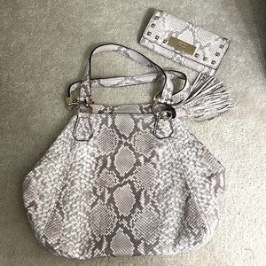 Michael Kors Set- snake skin purse and wallet